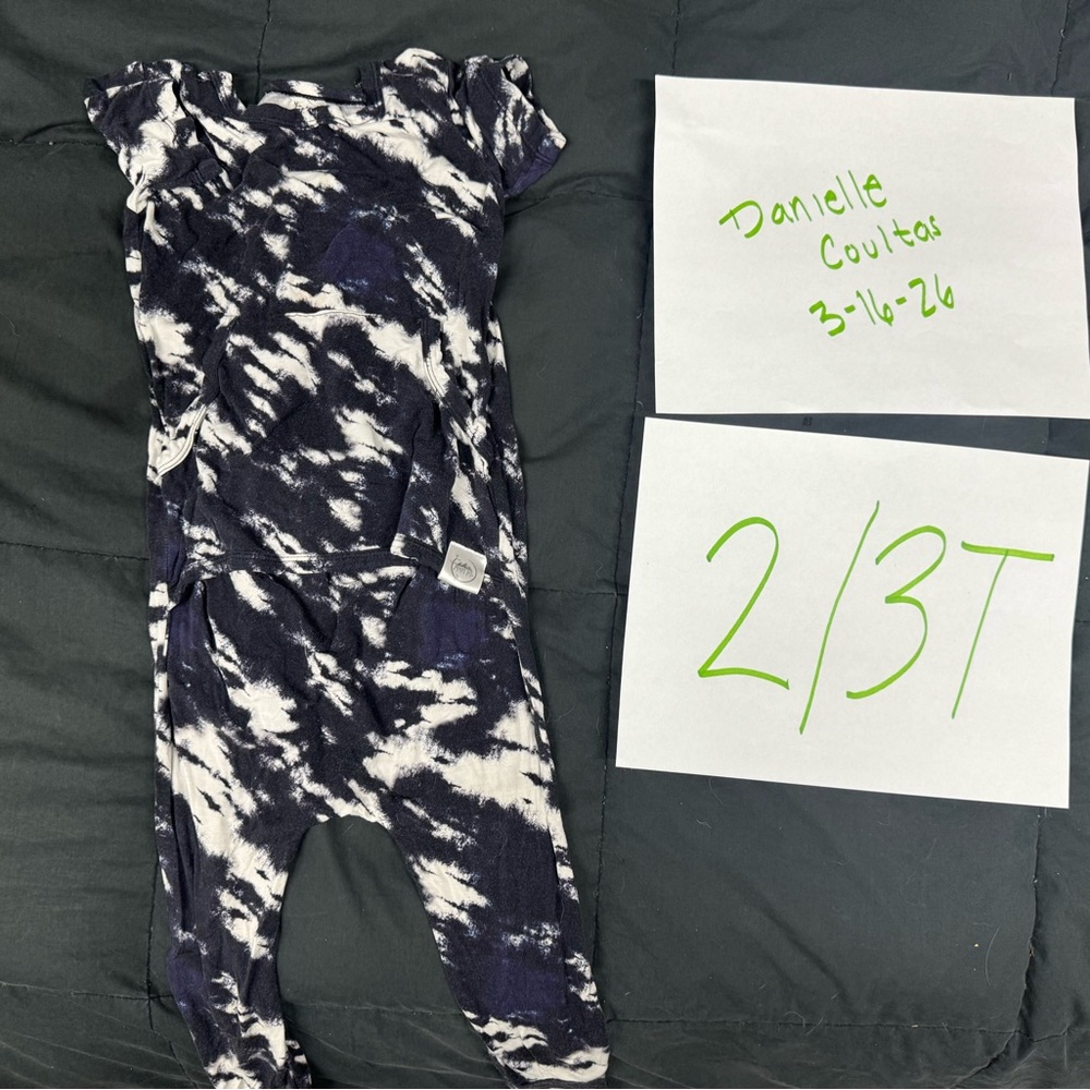 Tie-Dye Infant Romper in Navy and White